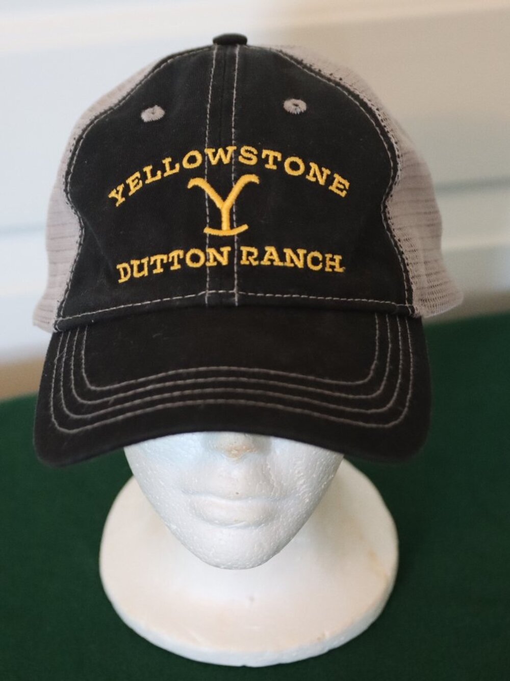 Yellowstone Dutton Ranch Trucker Hat Black, Yellow, Grey Mesh Back Adjustable